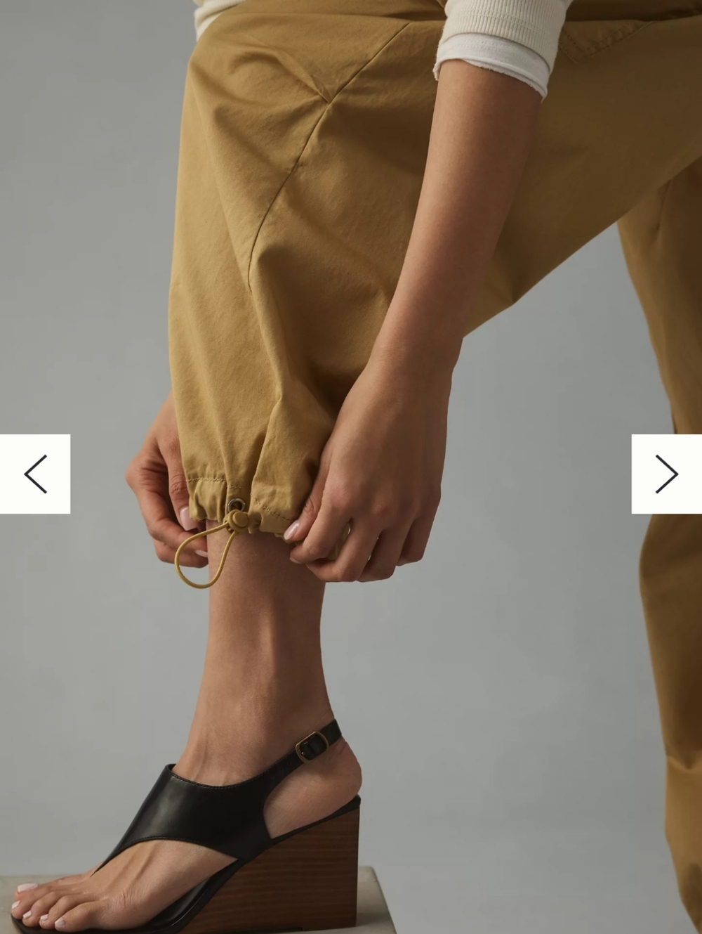 Anthropologie Avec Les Filles Tan Cargo Drawstring Jogger Pants - Picture 2 of 8